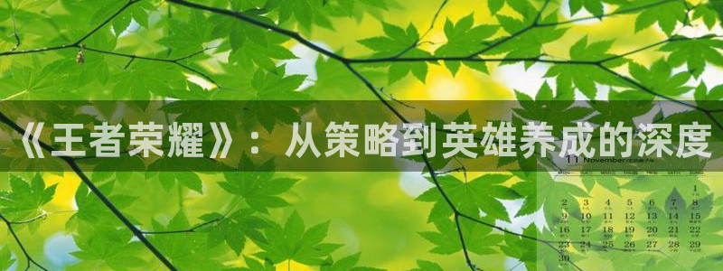 蓝冠娱乐平台官方网站：《王者荣耀》：从策略到英雄养成的深度