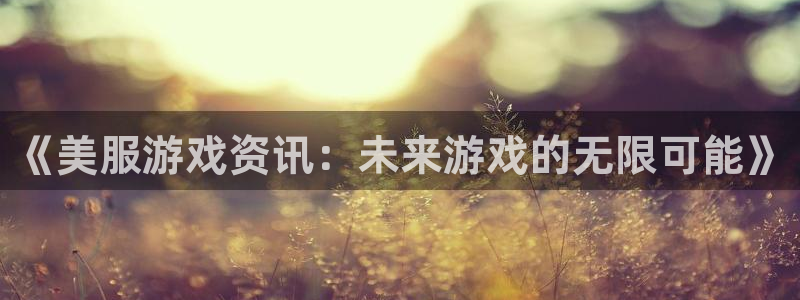 蓝冠娱乐官网：《美服游戏资讯：未来游戏的无限可能》